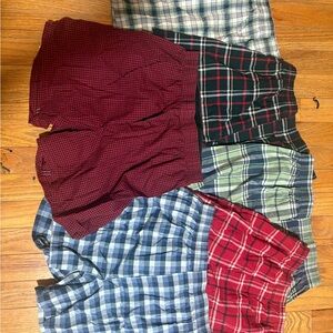George Blue, Red, Green, Black, and White Plaid Boxer Shorts